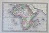 Africa Mts. of the Moon Donga Cape Colony Egypt Congo 1832 Yeager miniature map