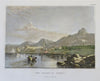 Cyprus island Harbor View fishing Boat 1850 fine hand colored engraved print