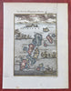 Greece Saraquino Pelagnisi Dromo Greek Islands Naval Battle 1685 hand color map