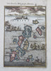 Greece Saraquino Pelagnisi Dromo Greek Islands Naval Battle 1685 hand color map