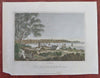 Sydney New South Wales Australia 1811 Cooke engraved harbor view sailing ships