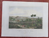 Cuba Havana 1812 Jesu del Monte City & Harbor by Cooke hand colored view print