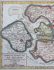 County of Zeeland Netherlands Sluis Goes Vlissingen 1748 Vaugondy engraved map