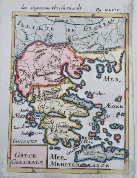 Greece Macedonia Ottoman Empire Balkans Crete Aegean Sea 1685 Mallet map