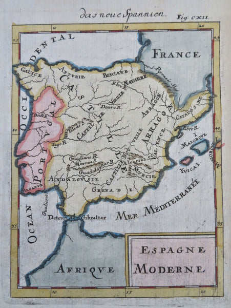 Spain & Portugal Iberia Navarre Andalusia Asturias Aragon 1686 Mallet map