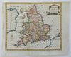 England & Wales London Cardiff York Manchester c. 1770-80 Conder hand color map