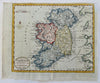Ireland Dublin Derry Galway Cork Waterford c. 1780's McIntyre hand color map