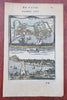 Gale & Columbo Sri Lanka Ceylon harbor view 1683 Mallet city plan street scene