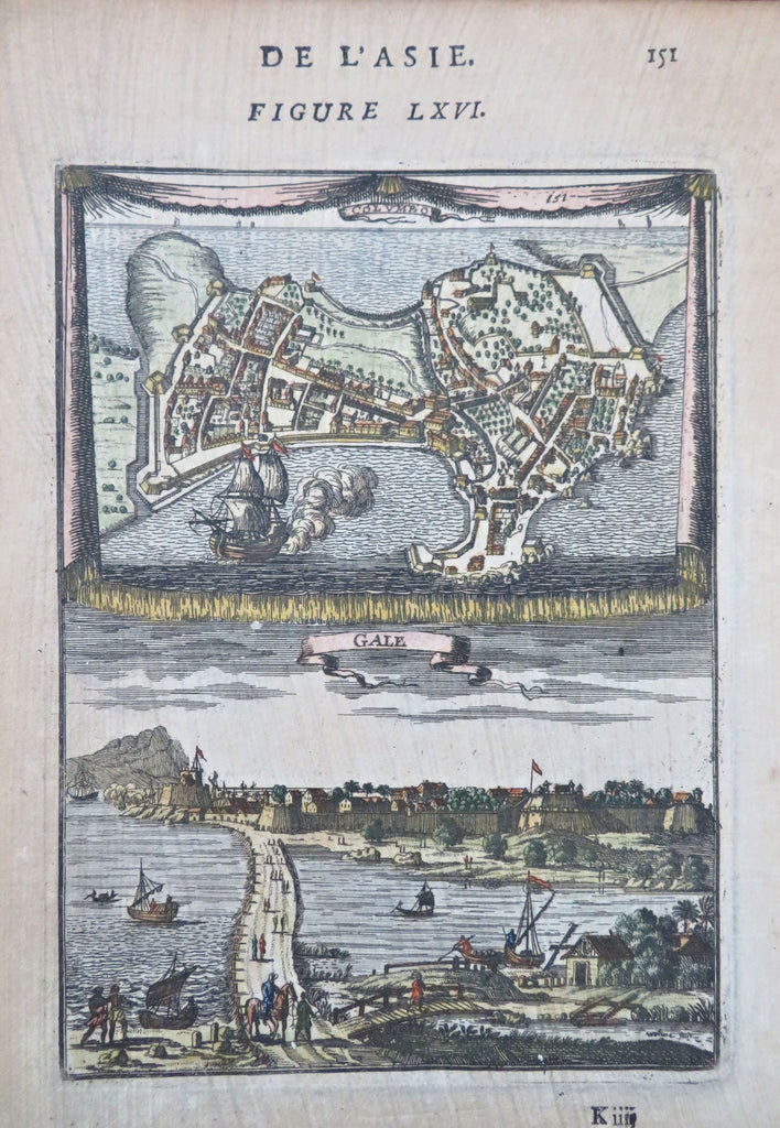 Gale & Columbo Sri Lanka Ceylon harbor view 1683 Mallet city plan street scene