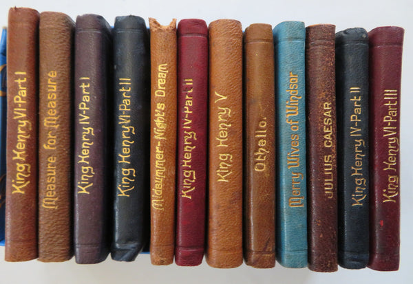 Shakespeare's Plays 1920's Miniature Leather books x 12 Comedies Histories