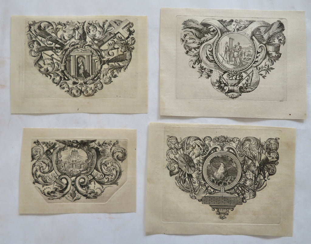 Decorative Prints Religion Architectural View Mt. Sinai c. 1750's Lot x 4 prints