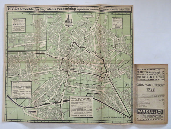 Utrecht Netherlands Tourist Guide lg City Plan 1938 travel sightseeing guidebook