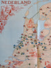 Netherlands Dutch Gastronomic Map Restaurants food wine c. 1950-60's tourist map