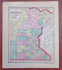 Minnesota Pre-Statehood Minneapolis St. Paul 1857 Morse miniature hc state map