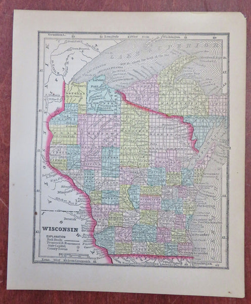 Milwaukee Racine Map Wisconsin Milwaukee Green Bay Madison Racine 1857 Morse miniature stat ...