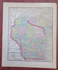 Wisconsin Milwaukee Green Bay Madison Racine 1857 Morse miniature state map