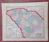 South Carolina Charleston Columbia 1857 Morse miniature state map