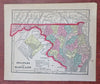 Maryland Washington D.C. Delaware Baltimore 1857 Morse miniature state map