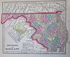 Maryland Washington D.C. Delaware Baltimore 1857 Morse miniature state map