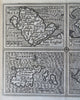 British Isles Wight Jersey Guernsey Angelsey 1639 Blaeu miniature map