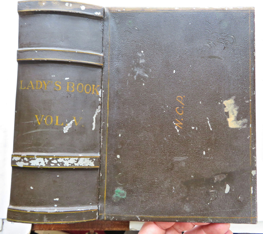 Lady's secret Jewelry money cash Book box c. 1920 unique antique storage item