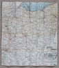 Ohio Railroad map 1912 rare large decorative linen backed map