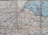 Ohio Railroad map 1912 rare large decorative linen backed map