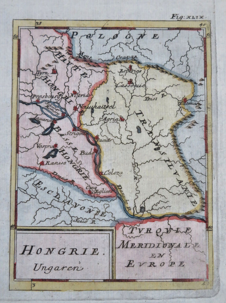 Kingdom of Hungary Ottoman Empire Transylvania Budapest 1685 Mallet map