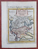 Ottoman Greece Macedonia Thessaly Epirus 1685 Mallet hand color miniature map