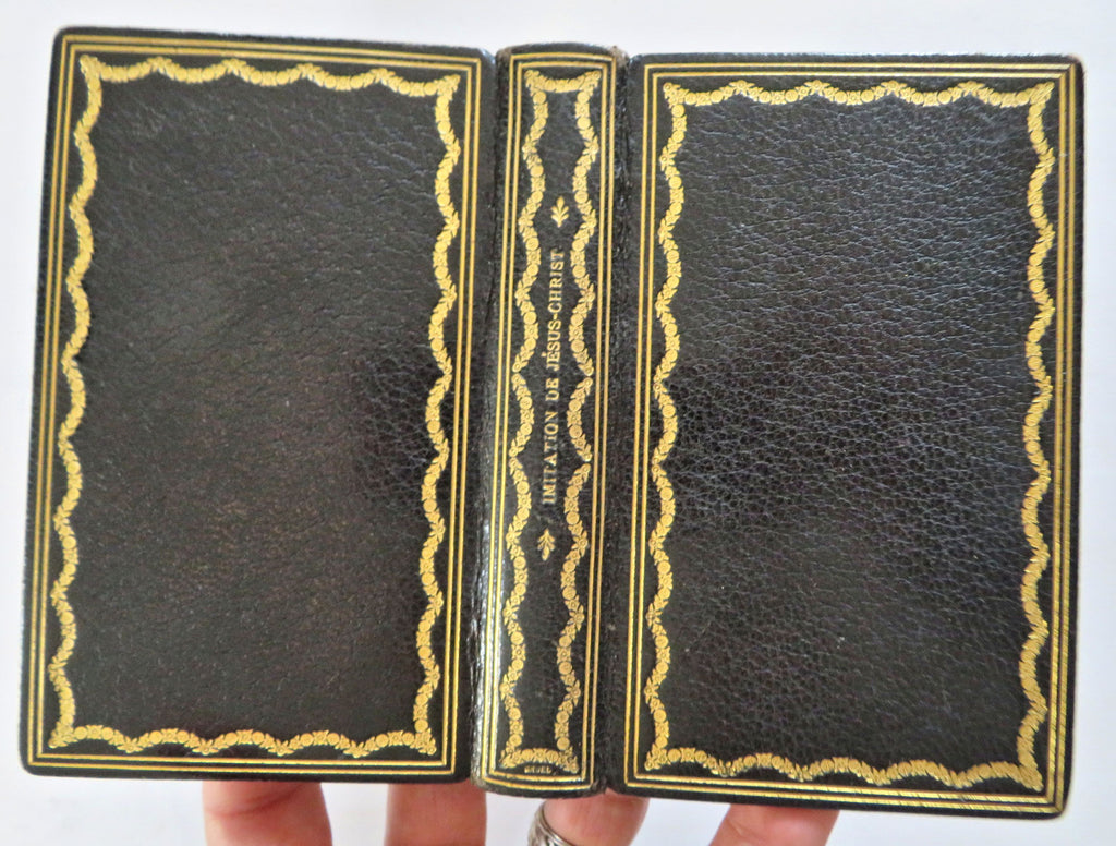 Imitation of Christ Moral Examples 1886 Gruel French gorgeous gilt leather book