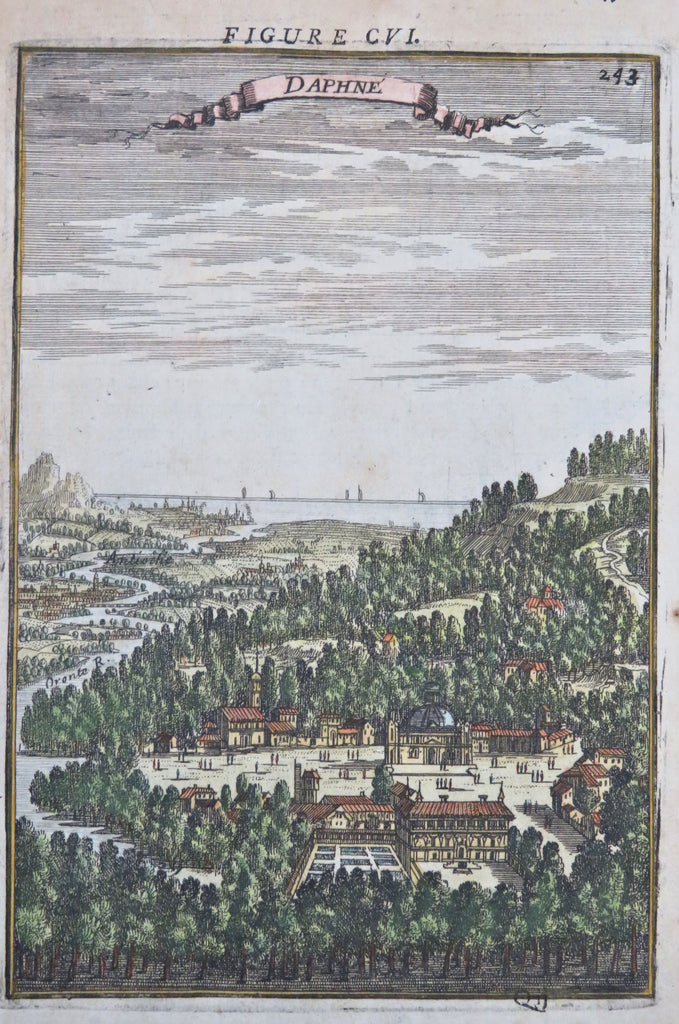 Daphne Syria Middle East Hellenistic City 1683 Mallet bird's eye view