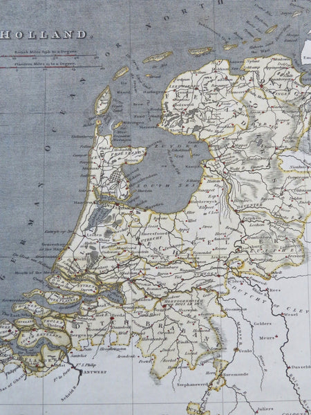 Kingdom of Holland Dutch Netherlands Amsterdam Utrecht Rotterdam 1809 Copper map