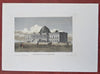 Washington D.C. Capitol Building Unfinished Dome c. 1850 Meyer engraved print