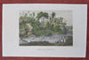 Natives Fishing Bolivia South America c. 1850 Dufour engraved print