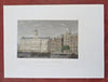 Amsterdam Royal Palace Holland c. 1850 engraved architectural view print