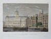 Amsterdam Royal Palace Holland c. 1850 engraved architectural view print