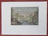 Grand Canal Venice Italy City View Canal Gondoliers c. 1850 engraved print