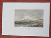 Kostroma Russia City View Harbor Scene c. 1840-50 Meyer engraved print