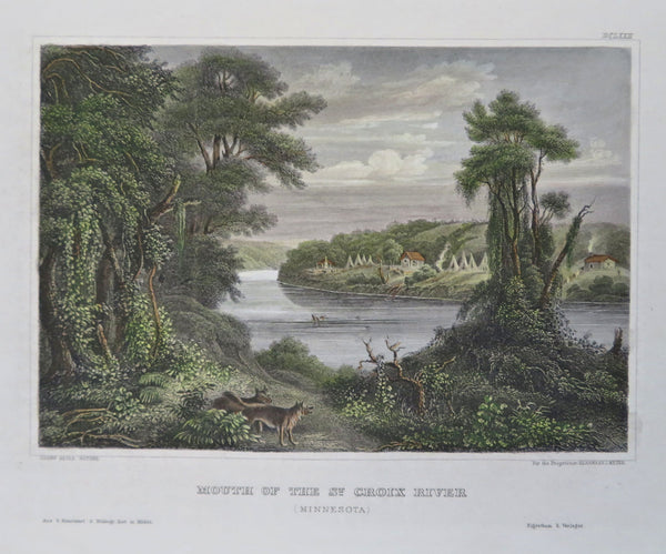 St. Croix River Minnesota City View c. 1850 Meyer engraved print