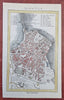 Mantua Lombardy Italy Lago Superiore di Mezzo c. 1870 old city plan detailed map