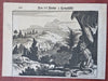 Mythical Beasts European Exploration Landscape View 1673 old antique print