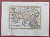 Asia Continent Japan Ottoman Empire Mughal India Qing China 1708 la Feuille map