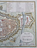 Turin Italy Piedmont Po River Military Fortifications 1793 Neele city plan