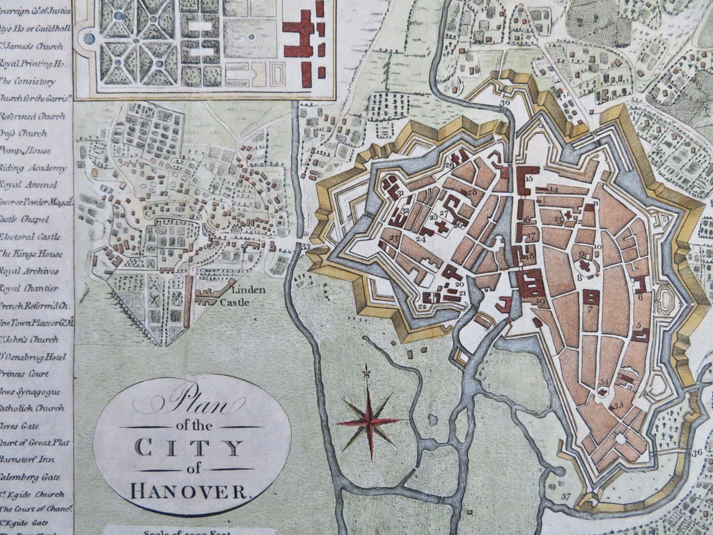 Hanover Holy Roman Empire Germany Herrennhausen Palace 1792 Neele city plan map