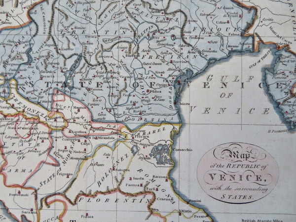 Venetian Republic Northern Italy Padua Mantua Verona 1795 Neele engraved map