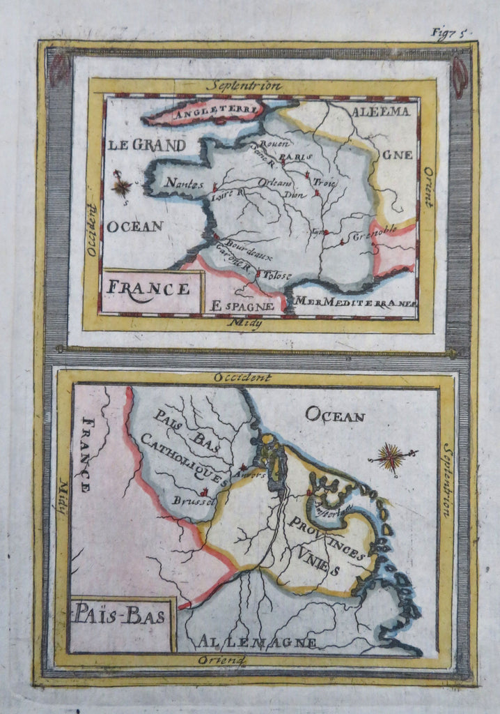 Low Countries & France Bourbon France Netherlands Belgium 1685 Mallet map