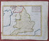 England & Wales United Kingdom London York Cardiff c. 1730 Gordon engraved map