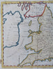 England & Wales United Kingdom London York Cardiff c. 1730 Gordon engraved map