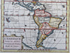 North & South America California as an Island 1774 rare miniature map