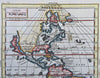 North & South America California as an Island 1774 rare miniature map